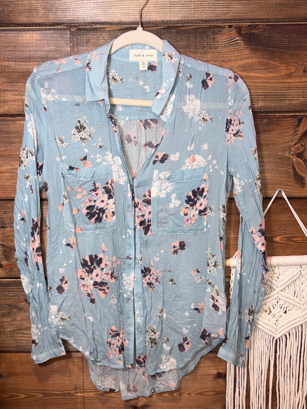 Anthropologie cabin core bohemian wild flower Button-Down Blouse crinkle - Picture 6 of 7